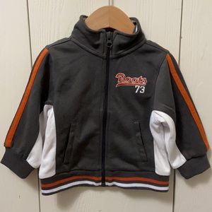 Roots Grey, White & Orange Zipping Sweatshirt